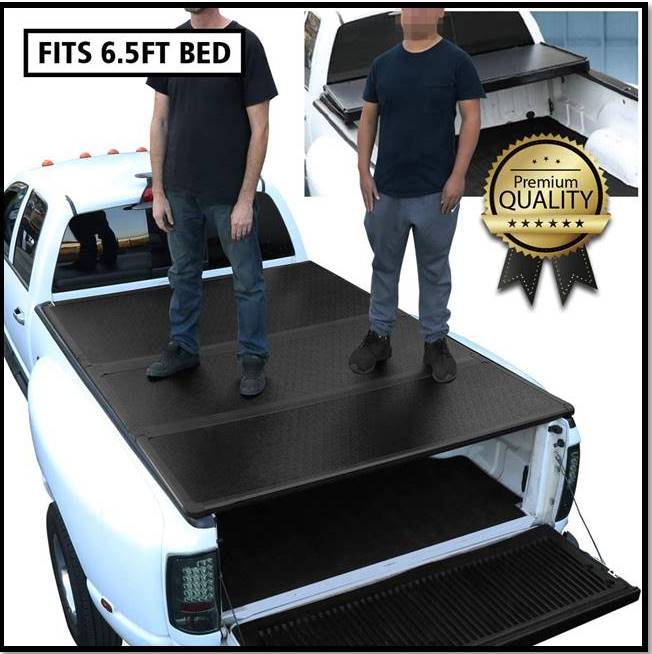 DNA Motoring Bed Top Hard Solid Tri-Fold Tonneau Cover For Toyota Tundra