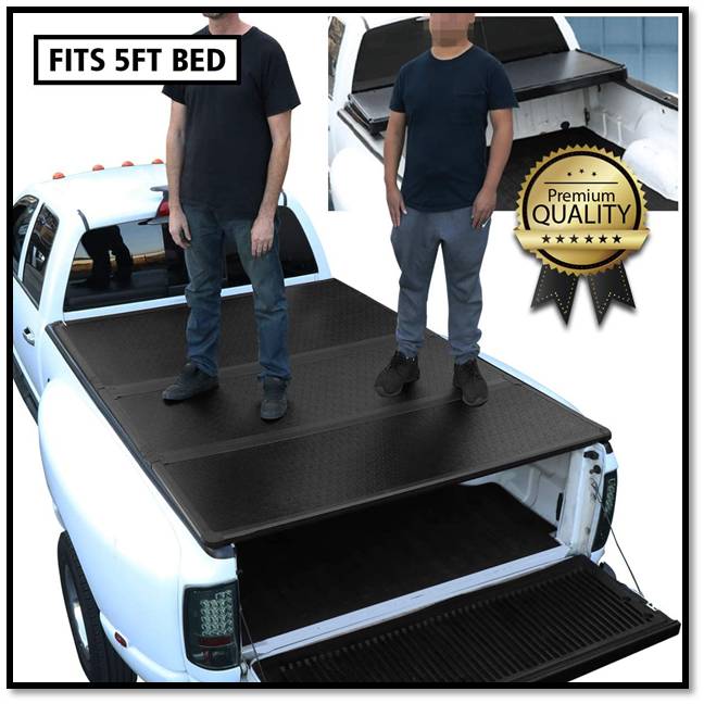 DNA Motoring Bed Top Hard Solid Tri-Fold Tonneau Cover ForToyota Tacoma