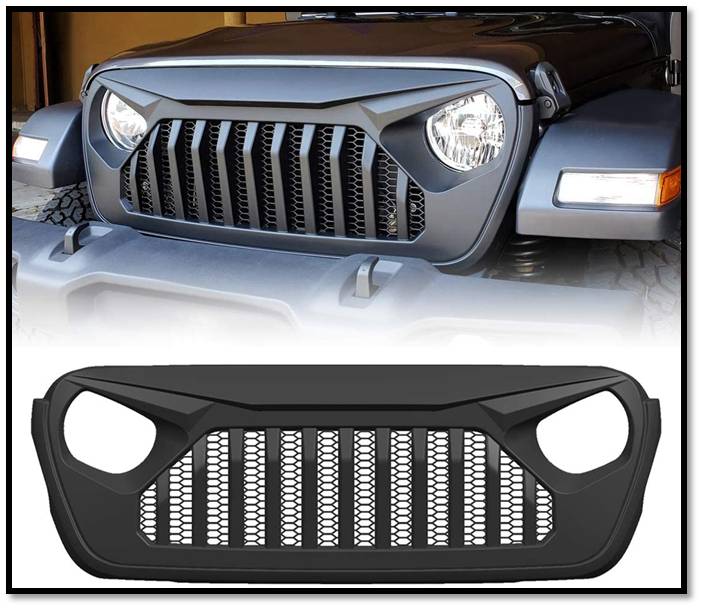 Extreme Off-Road JL Front Grill with Mesh Grille Grid For Jeep Wrangler
