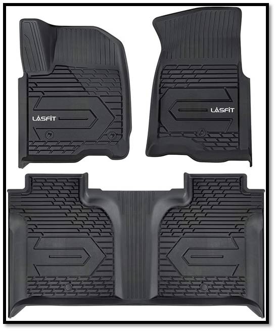 LASFIT All Weather Custom Fit Floor Liner Floor Mats For Chevrolet Silverado GMC Sierra