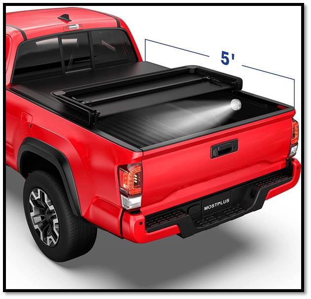 MOSTPLUS T3 Soft Tri Fold Truck Bed Tonneau Cover For Toyota Tacoma