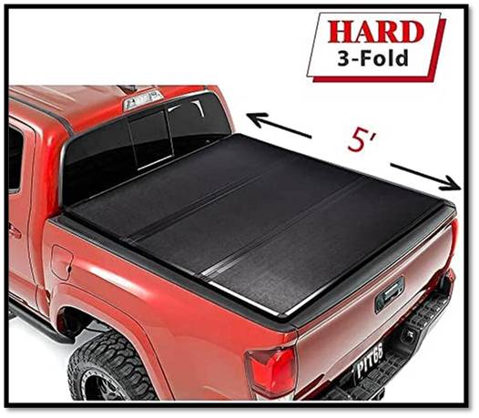 PIT66 Hard Tri-Fold Truck Bed Tonneau Cover For Toyota Tacoma