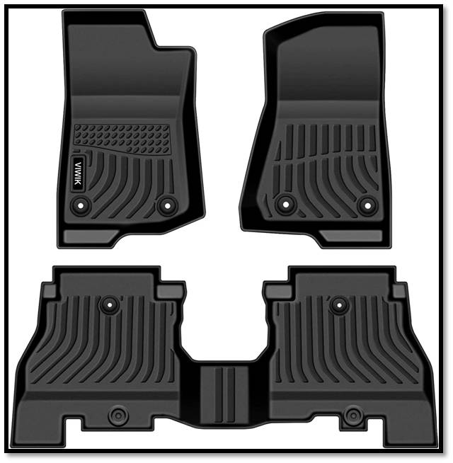 VIWIK All Weather Custom Fit Floor Liner Floor Mats For Jeep Wrangler 2 Door 4 Door