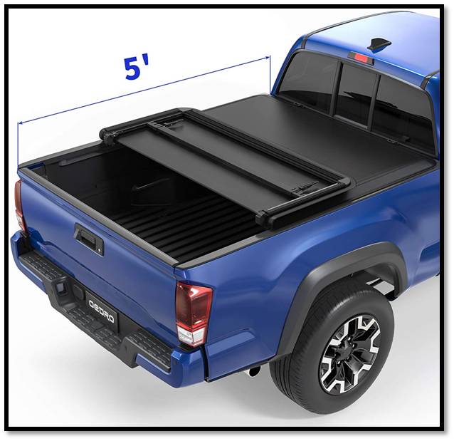 oEdRo Soft Tri-fold Truck Bed Tonneau Cover Compatible With Toyota Tacoma