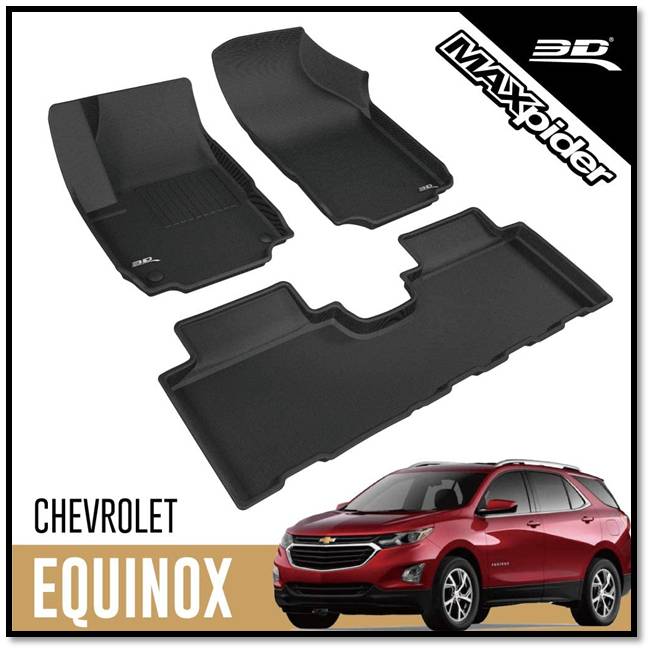 3D MAXpider Custom Fit Floor Liners Floor Mats For Chevrolet Equinox